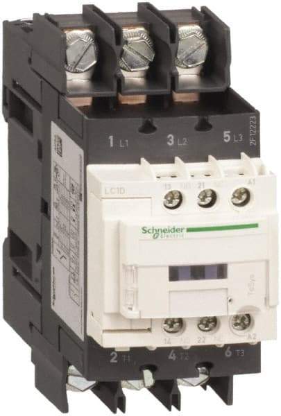 Schneider Electric - 3 Pole, 208 Coil VAC at 50/60 Hz, 40 Amp at 440 VAC, Nonreversible IEC Contactor - CCC, CSA, CSA C22.2 No. 14, EN/IEC 60947-4-1, EN/IEC 60947-5-1, GOST, RoHS Compliant, UL 508, UL Listed - Eagle Tool & Supply