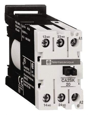 Schneider Electric - 2NO, 480 VAC at 50/60 Hz Control Relay - DIN Rail Mount - Eagle Tool & Supply