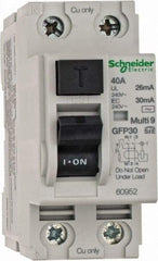 Schneider Electric - 40 Amp, 240 VAC, 2 Pole, Residual Current Device - Eagle Tool & Supply