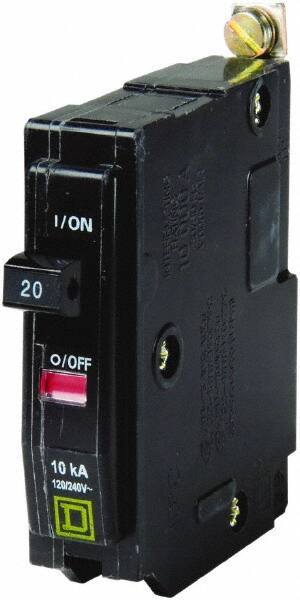 Square D - 20 Amp, 240 VAC, 1 Pole, Bolt On Miniature Circuit Breaker - 14-8 AWG - Eagle Tool & Supply