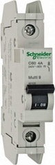 Schneider Electric - 4 Amp, 125 VDC, 240 VAC, 60 VDC, 1 Pole, DIN Rail Mount, Fixed Mount Miniature Circuit Breaker - Thermal Magnetic Trip, Multiple Breaking Capacity Ratings, 73mm Deep x 107mm High x 18mm Wide - Eagle Tool & Supply