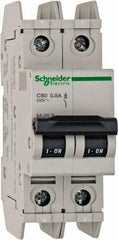Schneider Electric - 0.50 Amp, 125 VDC, 240 VAC, 60 VDC, 1 Pole, DIN Rail Mount, Fixed Mount Miniature Circuit Breaker - Thermal Magnetic Trip, Multiple Breaking Capacity Ratings, 73mm Deep x 107mm High x 36mm Wide - Eagle Tool & Supply