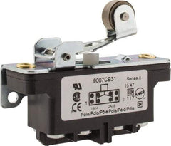 Square D - DPDT, 2NC/2NO, 600 Volt Screw Terminal, Roller Plunger Actuator, General Purpose Limit Switch - 1 NEMA Rating, IP20 IPR Rating, Bracket Mount, 1/2 Lb. Operating Force - Eagle Tool & Supply