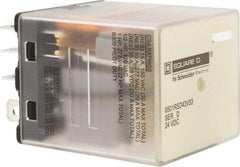 Square D - Electromechanical Plug-in General Purpose Relay - 10 Amp at 250 VAC, 3PDT, 24 VDC - Eagle Tool & Supply