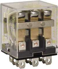 Square D - 1/2 hp at 120 Volt & 3/4 hp at 240 Volt, Electromechanical Plug-in General Purpose Relay - 10 Amp at 250 VAC, 3PDT, 120 VAC at 50/60 Hz - Eagle Tool & Supply