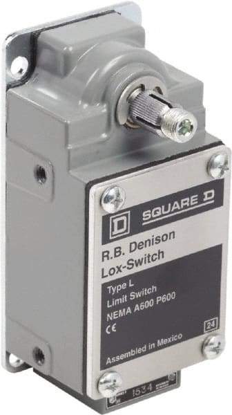 Square D - DPST, 2NC, 600 Volt Screw Terminal, Rotary Spring Return Actuator, General Purpose Limit Switch - 1, 2, 4, 12, 13 NEMA Rating, IP67 IPR Rating - Eagle Tool & Supply