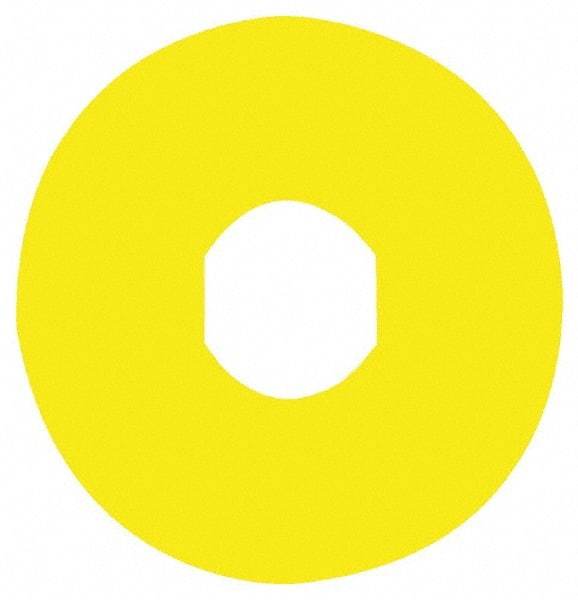 Schneider Electric - Round, Legend Plate - Blank - Yellow Background, 90mm Overall Diameter - Eagle Tool & Supply