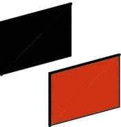 Schneider Electric - Rectangular, Legend Plate Insert - Blank - Black and Red Background, 18mm Wide x 27mm High - Eagle Tool & Supply