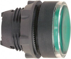 Schneider Electric - 22mm Mount Hole, Flush, Pushbutton Switch Only - Round, Green Pushbutton, Illuminated, Maintained (MA) - Eagle Tool & Supply