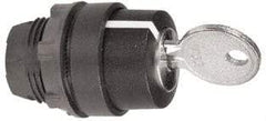 Schneider Electric - 22mm Mount Hole, 3 Position, Key Operated, Selector Switch Only - Black, Momentary (MO), Shock, Vibration and Water Resistant - Eagle Tool & Supply