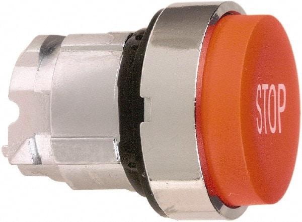 Schneider Electric - 22mm Mount Hole, Extended Straight, Pushbutton Switch Only - Round, Red Pushbutton, Nonilluminated, Momentary (MO) - Eagle Tool & Supply