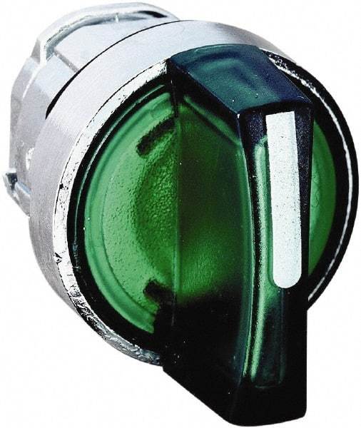 Schneider Electric - 22mm Mount Hole, 2 Position, Handle Operated, Selector Switch - Green, Maintained (MA), Illuminated, Shock, Vibration and Water Resistant - Eagle Tool & Supply