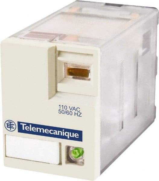 Schneider Electric - 3,750 VA Power Rating, Electromechanical Plug-in General Purpose Relay - 15 Amp at 250 VAC & 28 VDC, 2CO, 120 VAC - Eagle Tool & Supply