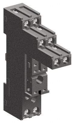 Schneider Electric - 250 VAC, 12 Amp, Flat Relay Socket - DIN Rail Mount, Panel Mount, IP20, Box Lug Separate Terminal - Eagle Tool & Supply