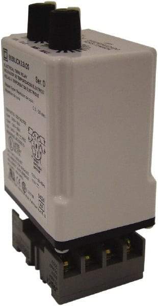 Square D - DPDT Time Delay Relay - 10 Contact Amp, 110 VDC & 120 VAC - Eagle Tool & Supply