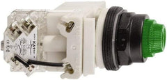 Schneider Electric - 120 V Green Lens LED Press-to-Test Indicating Light - Octagonal Lens, Screw Clamp Connector, Vibration Resistant - Eagle Tool & Supply