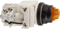 Schneider Electric - 120 V Orange Lens LED Press-to-Test Indicating Light - Octagonal Lens, Screw Clamp Connector, Vibration Resistant - Eagle Tool & Supply