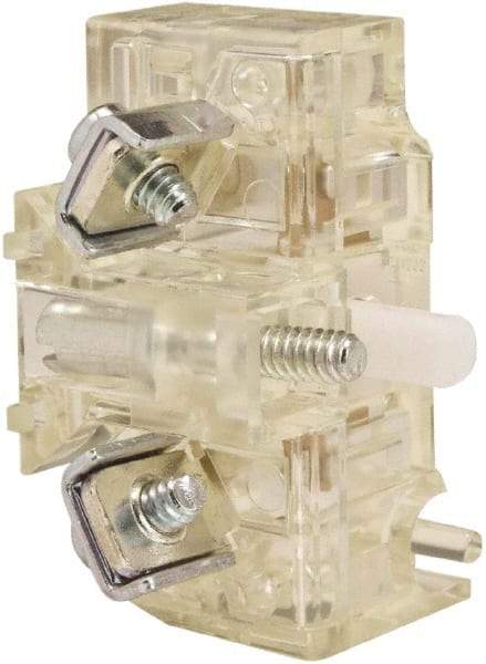 Schneider Electric - 10 Amp, Electrical Switch Contact Block - 600 Volt, Screw and Solder Terminal, 30mm Hole - Eagle Tool & Supply