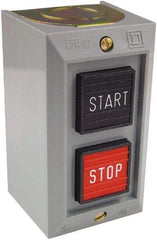 Schneider Electric - 2 Operator, Projecting Pushbutton Control Station - Start, Stop (Legend), Momentary Switch, NO/NC Contact, NEMA 1 - Eagle Tool & Supply