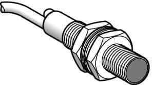 Telemecanique Sensors - Cable Connector, 0.3m Nominal Distance, Shock and Vibration Resistant, Diffused Photoelectric Sensor - 12 to 24 VDC, 1000 Hz, Brass, 48mm Long x 8mm Wide x 7 Inch High - Eagle Tool & Supply