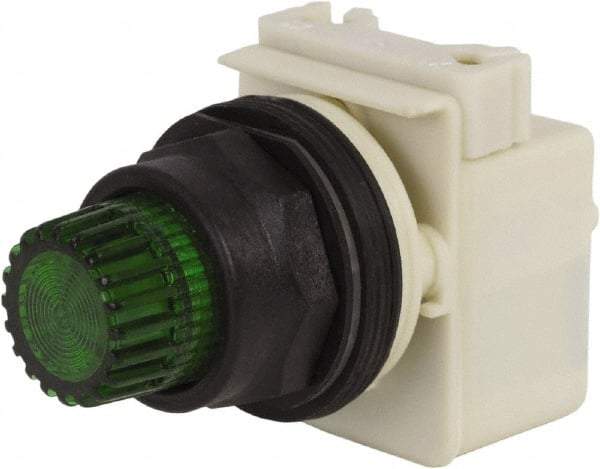 Schneider Electric - 30mm Mount Hole, Extended Straight, Pushbutton Switch Only - Green Pushbutton, Momentary (MO) - Eagle Tool & Supply