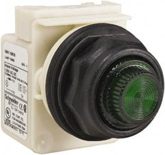 Schneider Electric - 120 V Green Lens Indicating Light - Round Lens, Screw Clamp Connector, Corrosion Resistant, Dust Resistant, Oil Resistant - Eagle Tool & Supply