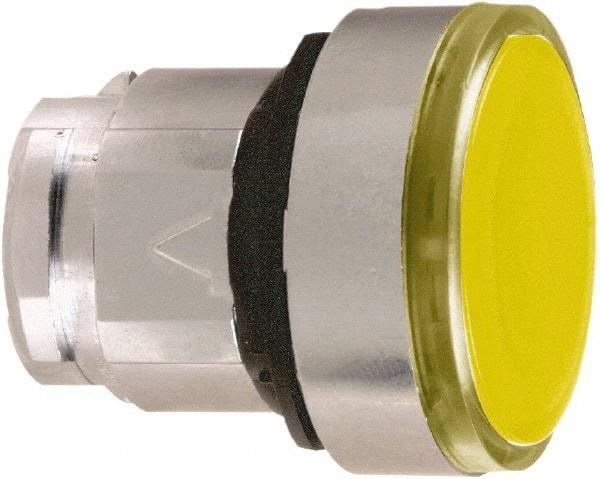 Schneider Electric - 22mm Mount Hole, Flush, Pushbutton Switch Only - Round, Orange Pushbutton, Illuminated, Maintained (MA) - Eagle Tool & Supply
