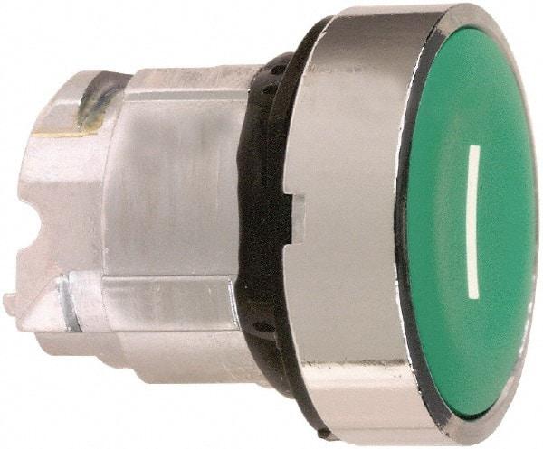 Schneider Electric - 22mm Mount Hole, Flush, Pushbutton Switch Only - Round, Green Pushbutton, Nonilluminated, Momentary (MO) - Eagle Tool & Supply