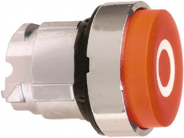 Schneider Electric - 22mm Mount Hole, Extended Straight, Pushbutton Switch Only - Round, Red Pushbutton, Nonilluminated, Momentary (MO) - Eagle Tool & Supply