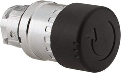 Schneider Electric - 22mm Mount Hole, Extended Mushroom Head, Pushbutton Switch Only - Round, Black Pushbutton, Nonilluminated, Maintained (MA) - Eagle Tool & Supply