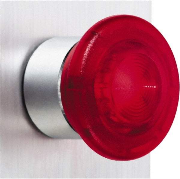 Schneider Electric - 22mm Mount Hole, Extended Mushroom Head, Pushbutton Switch Only - Round, Red Pushbutton, Illuminated, Maintained (MA) - Eagle Tool & Supply