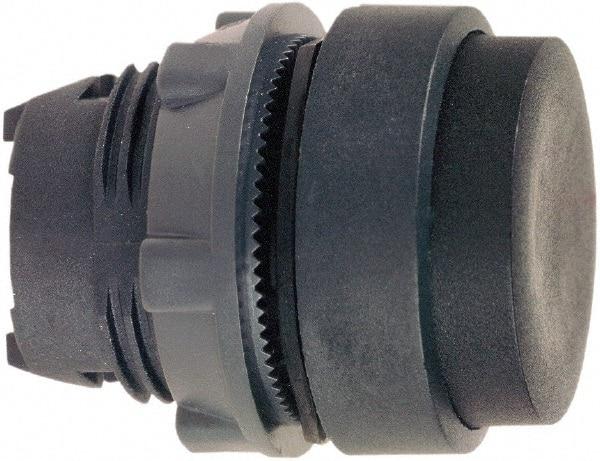 Schneider Electric - 22mm Mount Hole, Extended Straight, Pushbutton Switch Only - Round, Black Pushbutton, Nonilluminated, Momentary (MO) - Eagle Tool & Supply