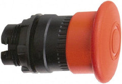 Schneider Electric - 22mm Mount Hole, Extended Mushroom Head, Pushbutton Switch Only - Round, Red Pushbutton, Illuminated, Maintained (MA), Momentary (MO) - Eagle Tool & Supply