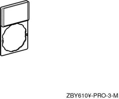 Schneider Electric - Rectangular, Legend Plate - Blank - Black and Red Background, 22mm Hole Diameter, 30mm Wide x 50mm High - Eagle Tool & Supply