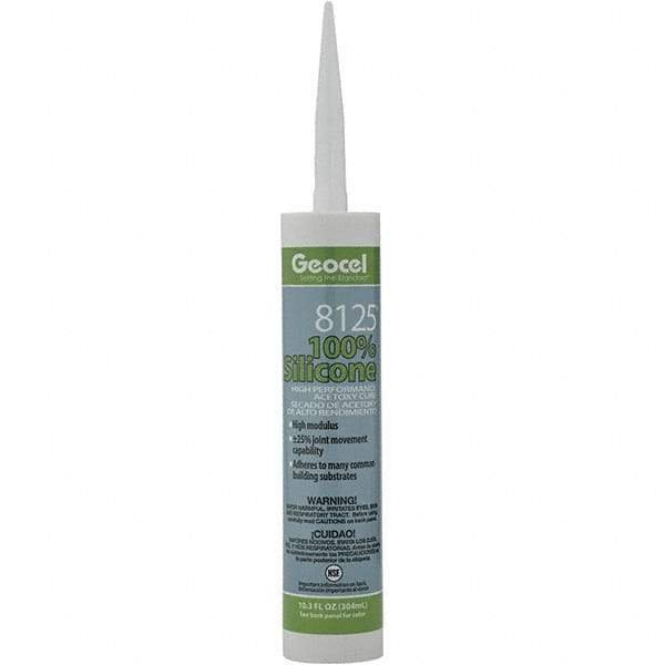 Geocel - 10.3 oz Tube White Silicone Cure Sealant - Outdoor - Eagle Tool & Supply