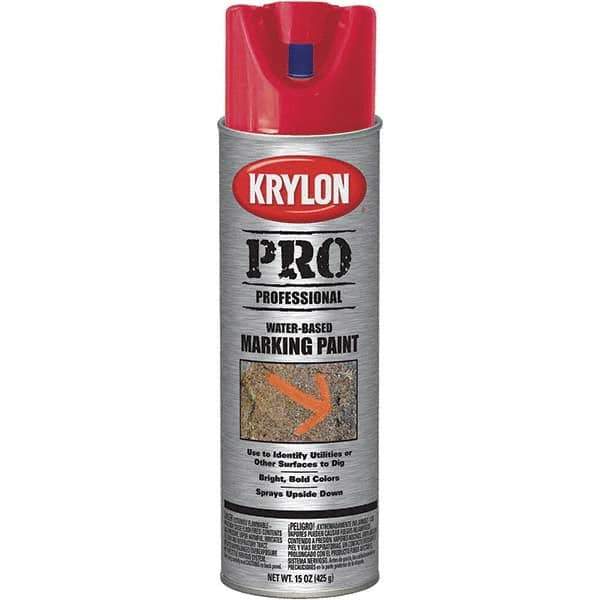 Krylon - 15 fl oz Red Marking Paint - Water Base Formula - Eagle Tool & Supply
