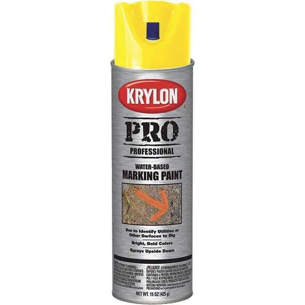 Krylon - 15 fl oz Yellow Marking Paint - Water Base Formula - Eagle Tool & Supply