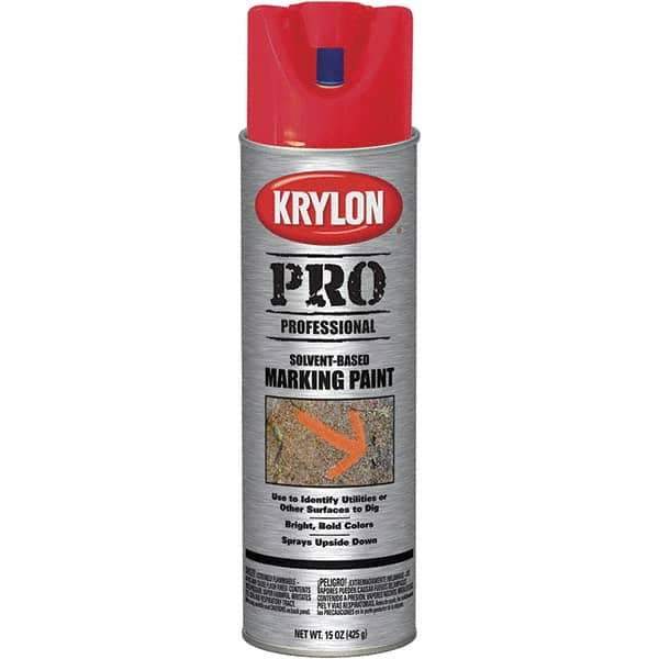 Krylon - 15 fl oz Red Marking Paint - Solvent Base Formula - Eagle Tool & Supply