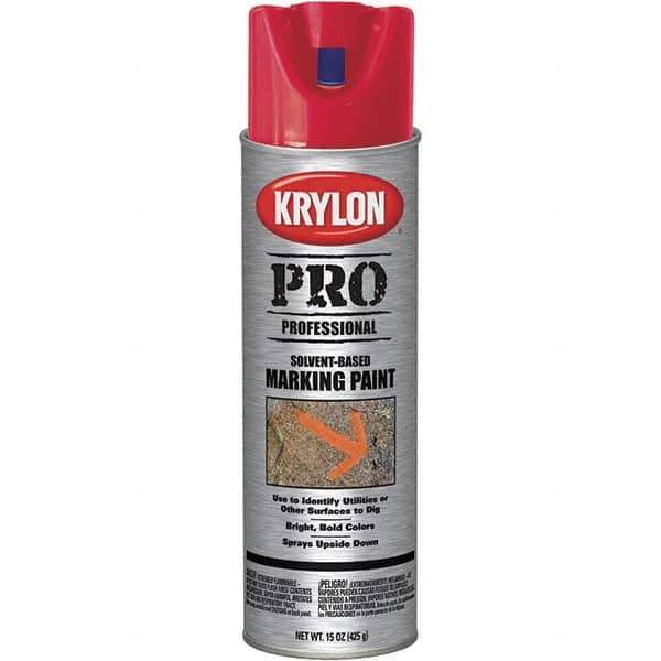 Krylon - 15 fl oz Red Marking Paint - Solvent Base Formula - Eagle Tool & Supply