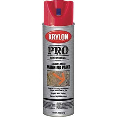 Krylon - 15 fl oz Red Marking Paint - Solvent Base Formula - Eagle Tool & Supply