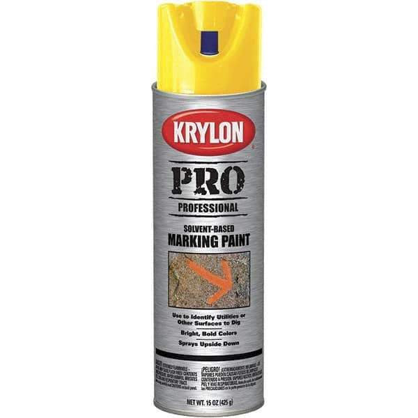 Krylon - 15 fl oz Yellow Marking Paint - Solvent Base Formula - Eagle Tool & Supply