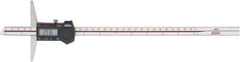 SPI - 0mm to 300mm ABS Plastic (Case) Electronic Depth Gage - 0.04mm Accuracy, 0.01mm Resolution, 4" Base Length - Eagle Tool & Supply