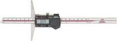 SPI - 0mm to 200mm ABS Plastic (Case) Electronic Depth Gage - 0.03mm Accuracy, 0.01mm Resolution, 4" Base Length - Eagle Tool & Supply