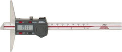SPI - 0mm to 150mm ABS Plastic (Case) Electronic Depth Gage - 0.02mm Accuracy, 0.01mm Resolution, 4" Base Length - Eagle Tool & Supply