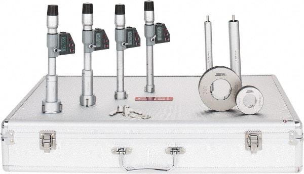 SPI - 0.8" to 2", IP65, Carbide Face Chrome Plated Finish, Electronic Inside Micrometer - 0.00005" Resolution, 0.00016" Accuracy, 90 & 97" Gage Depth - Eagle Tool & Supply