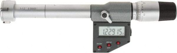 SPI - 1" to 1.2", IP65, Carbide Face Chrome Plated Finish, Electronic Inside Micrometer - 0.00005" Resolution, 0.00016" Accuracy, 90" Gage Depth - Eagle Tool & Supply