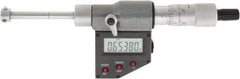 SPI - 0.425" to 0.5", IP65, Carbide Face Chrome Plated Finish, Electronic Inside Micrometer - 0.00005" Resolution, 0.00016" Accuracy, 53.5" Gage Depth - Eagle Tool & Supply