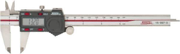 SPI - 0 to 150mm Range, 0.01mm Resolution, Electronic Caliper - Stainless Steel with 40mm Stainless Steel Jaws, 0.001" Accuracy - Eagle Tool & Supply