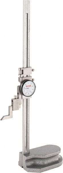 SPI - 12" Stainless Steel Dial Height Gage - 0.001" Graduation, Accurate to 0.0015", Dial Display - Eagle Tool & Supply