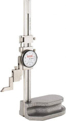 SPI - 6" Stainless Steel Dial Height Gage - 0.001" Graduation, Accurate to 0.001", Dial Display - Eagle Tool & Supply
